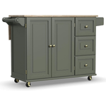 Homestyles Mobile Kitchen Island Cart W/ Wood Top