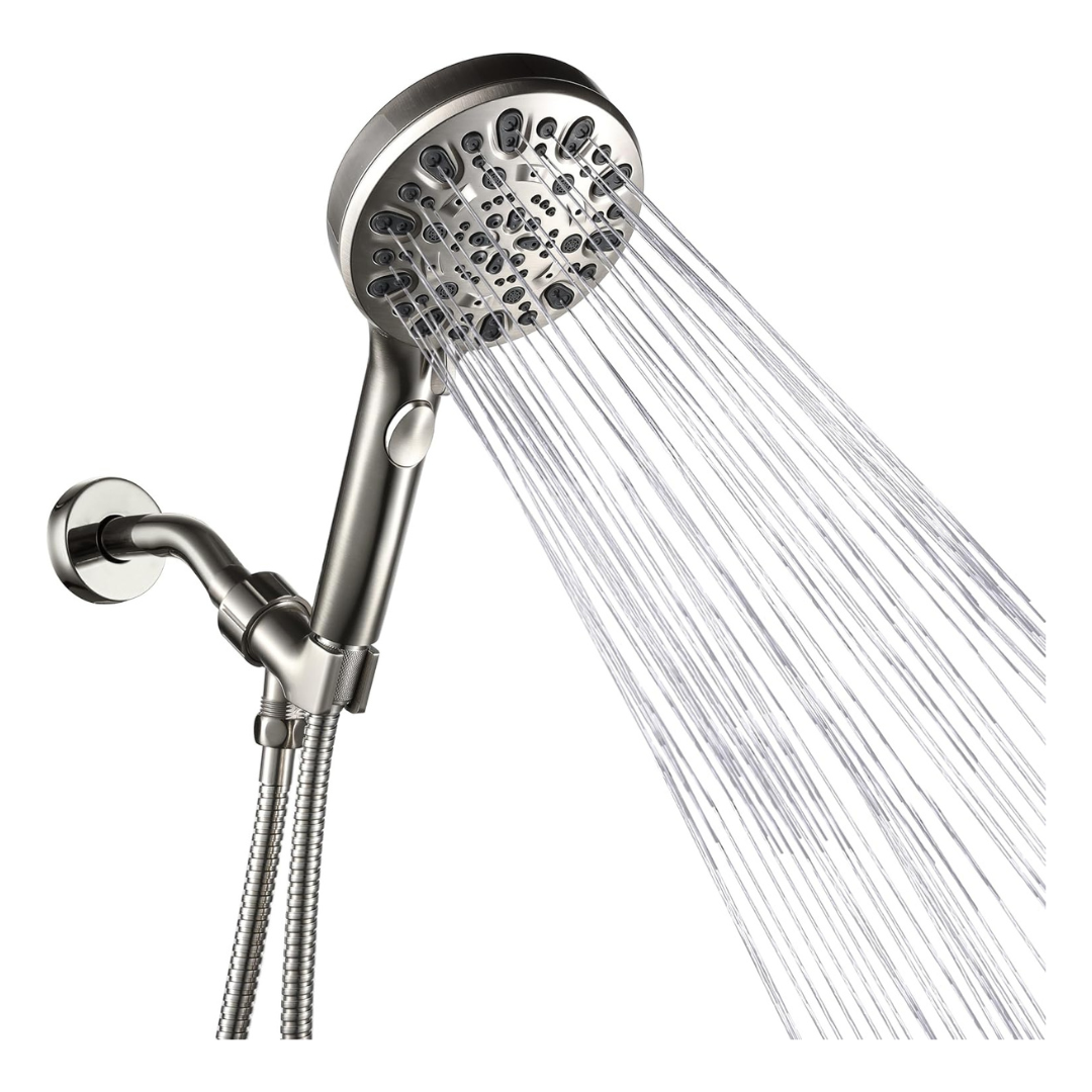 Iopsk 7-Spray Handheld Shower Head W/ 60" Extra Long Hose & On/Off Switch