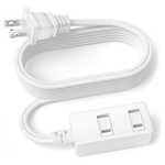 12Ft Indoor Extension Cord With 3 Polarized Outlets & Safety Slide Windows
