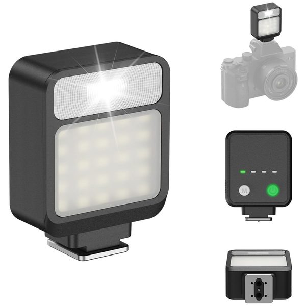 XIAOTJ Mini Camera Flash Speedlite W/ LED Video Light