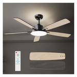 52" Low Profile 5 Blades Ceiling Fan With Lights & Remote Control (2 Colors)