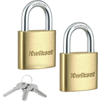 2-Pack Kwikset Brass Padlock W/ Hardened 5/8" Steel Shackle