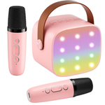 Mini Karaoke Machine With 2 Wireless Microphones