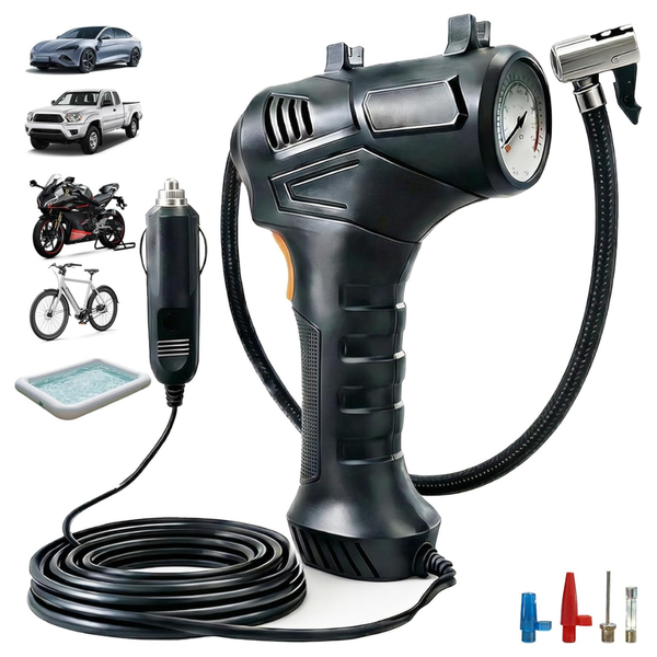 Cordless Tire Inflator Portable Air Compressor W/ Digital Gauge & LED Light