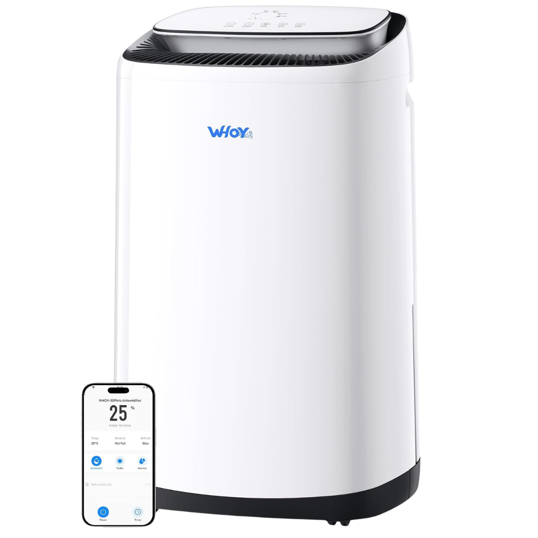 WHOY 80 Pint (50 Pint DOE) Dehumidifier With Drain Hose For 5000 Sq Ft
