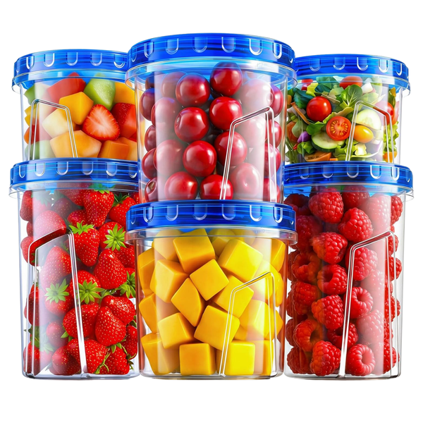 6-Pack HOMETALL Airtight Freezer Storage Containers W/ Twist Lids
