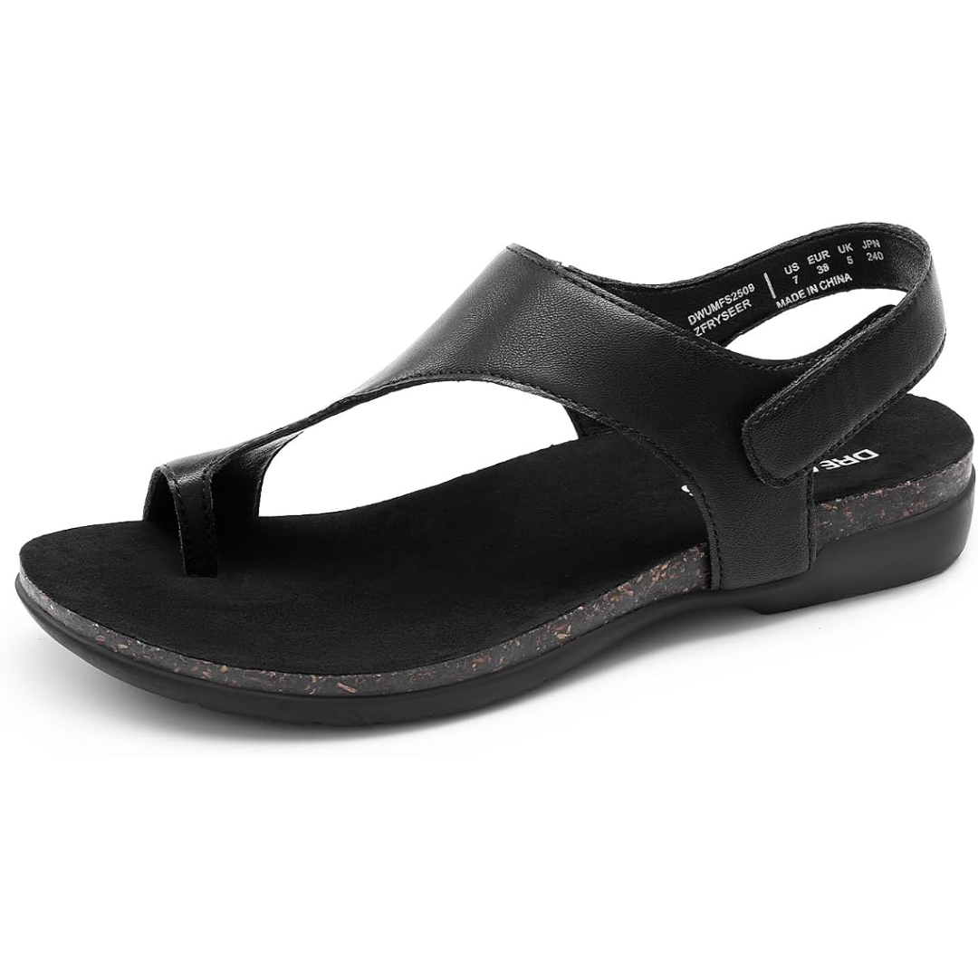Women's Arch Support Cork Footbed Flat Walking Sandals (Various)