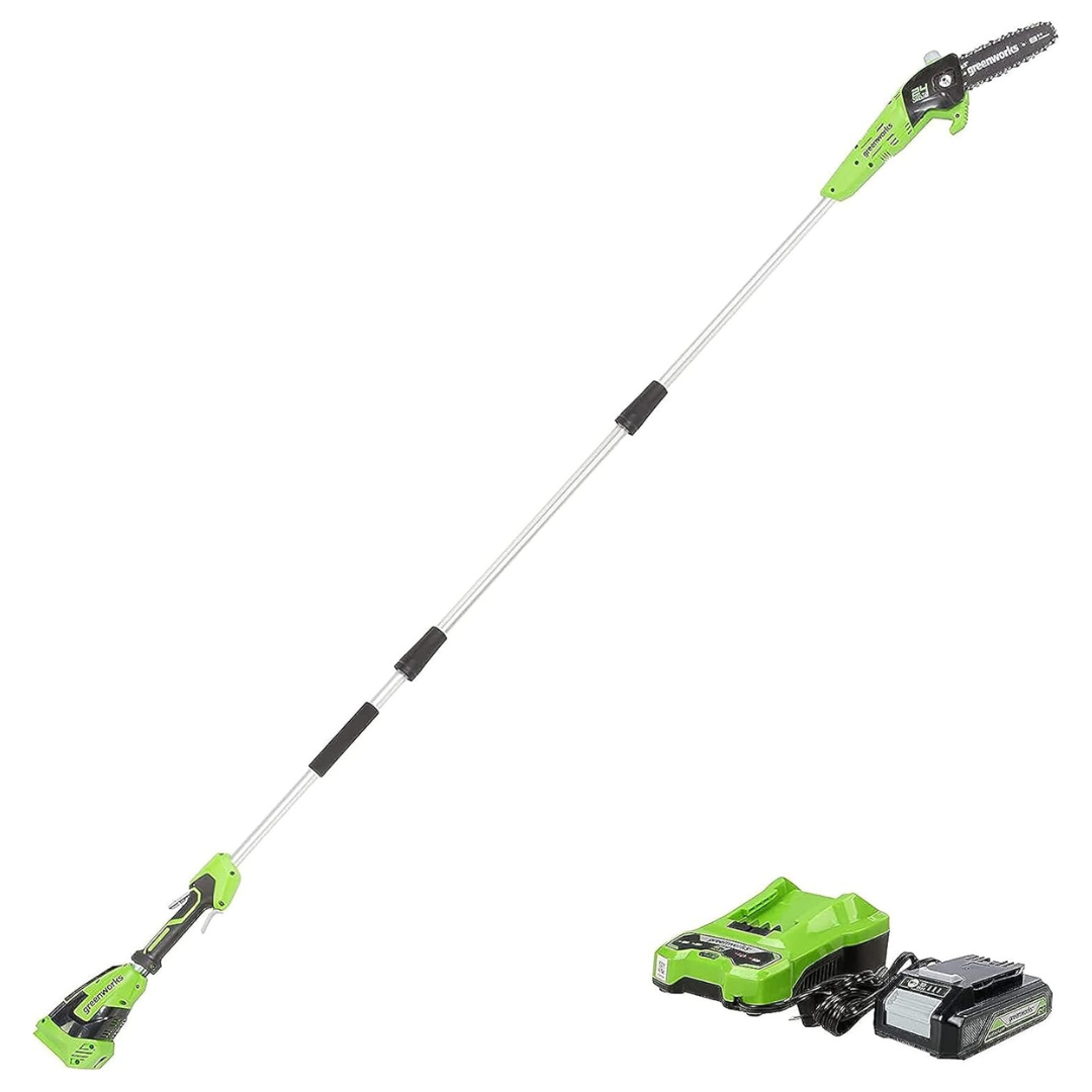 Greenworks 24V 8" Cordless Pole Saw W/ 2.0Ah Battery & Charger