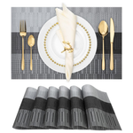 Set Of 6 Non-Slip Vinyl Woven Place Mats (2 Colors)