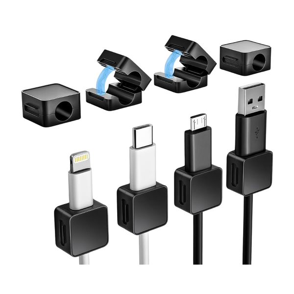 8-Pack Magnetic Cord Organizer Holder With Strong Adhesive Cable Clips