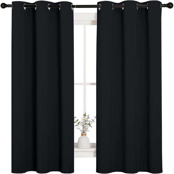 2-Pack Nicetown 42'' X 63'' Solid Thermal Insulated Grommet Blackout Curtains