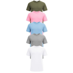 5-Pack Short Sleeve Moisture Wicking Athletic Crewneck T-shirts