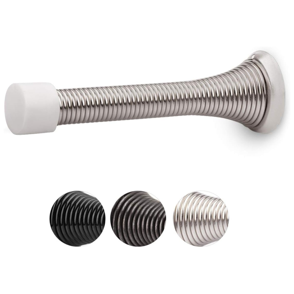 12-Pack HOMOTEK 3-1/8" Heavy Duty Flexible Spring Door Stopper (various)