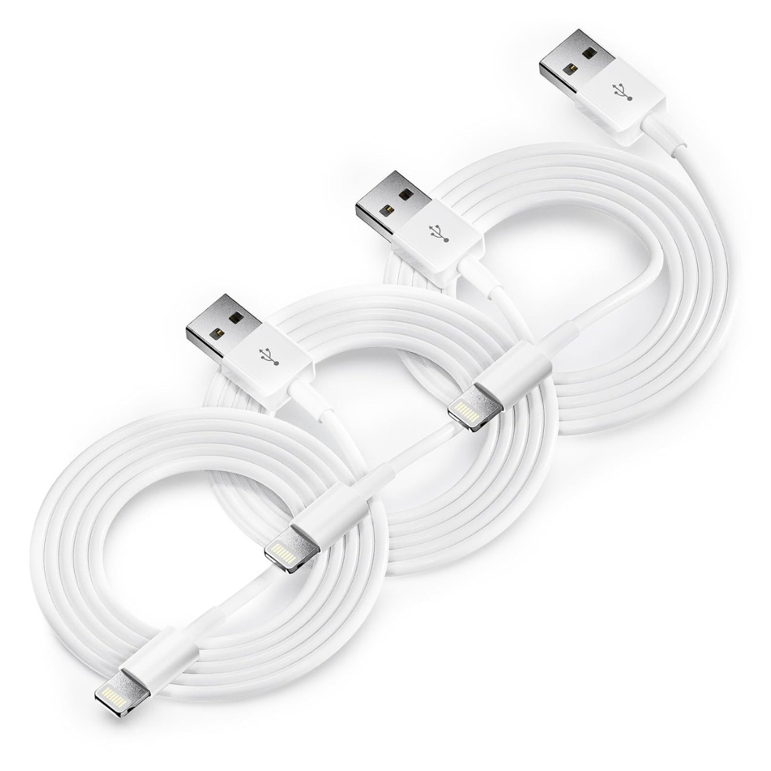 3-Pack 3.3 Ft MFi Certified USB-A To Lightning iPhone Charging Cord