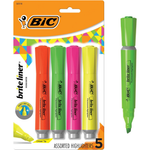 4-Count BIC Brite Liner Highlighter With Rubber Grip