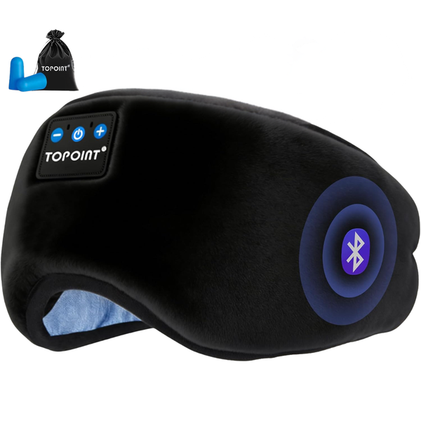 TOPOINT Blackout Sleep Eye Mask With Bluetooth Headphones