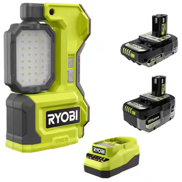 Ryobi One+ 18V Hybrid LED Magnetic Task Light W/ 2.0/4.0 Ah Batteries/Charger