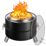 19" Portable Wood Burning Firepit With Steel Grill Rack