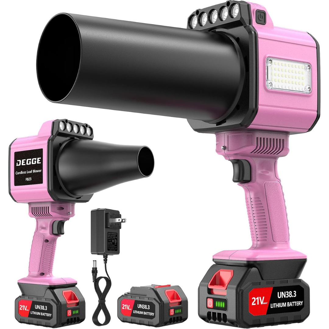 DEGGE Cordless Brushless Leaf Blower With LED Work Light