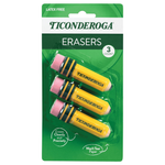3-Count Ticonderoga Pencil-Shaped Rubber Erasers