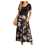 Women's Summer Casual Short Sleeve Crewneck Maxi Long Dress (Various)