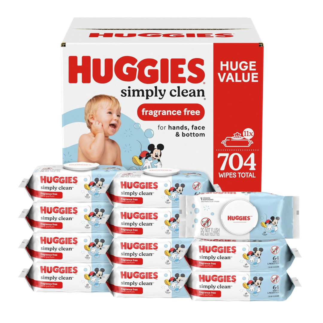 704-Count Huggies Simply Clean Fragrance-Free Baby Wipes