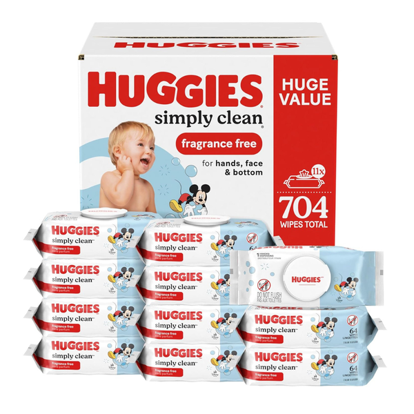 704-Count Huggies Simply Clean Fragrance-Free Baby Wipes