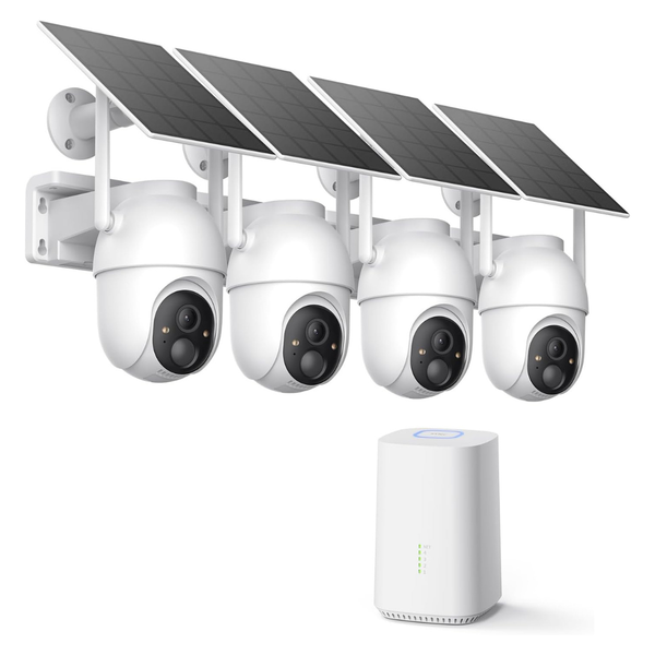 4-Pack ELYSOO Wireless Outdoor Solar Security Cameras With ElysooBase