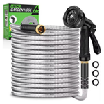 50' Heavy Duty Garden Hose W/ 10 Functional Nozzles