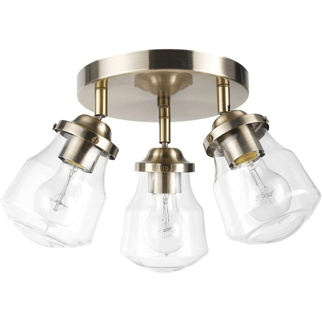 Globe Electric 3-Light Gerard Track Light Canopy With Bulbs Gold