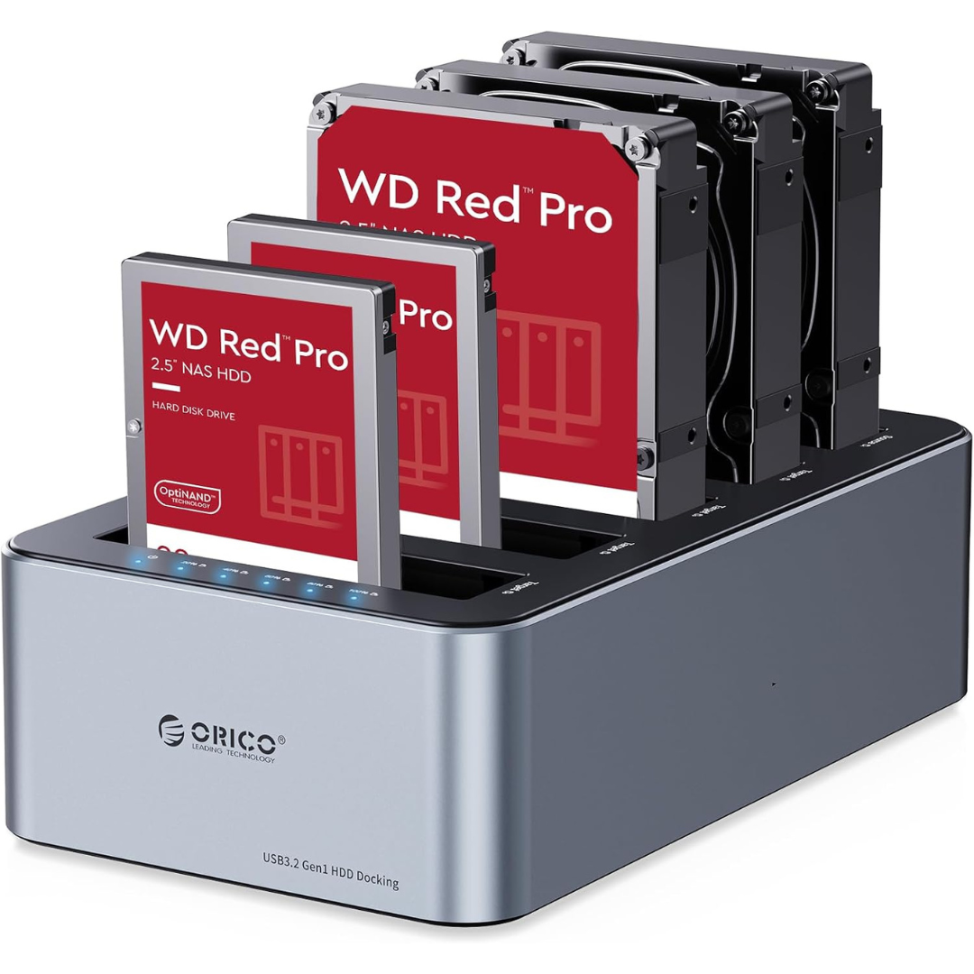 Orico 5-Bay USB-C Hard Drive Aluminum Docking Station (6656C3-C)