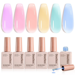Beetles 6-Color Pastel Jelly Macaron Dream Gel Nail Polish Set