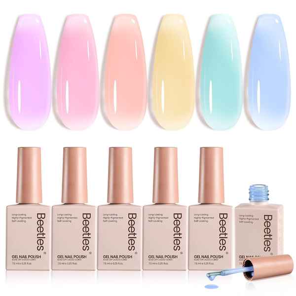 Beetles 6-Color Pastel Jelly Macaron Dream Gel Nail Polish Set
