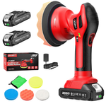 6" Avhrit Cordless Car Buffer Polisher Kit With 2x 2000mAh Batteries