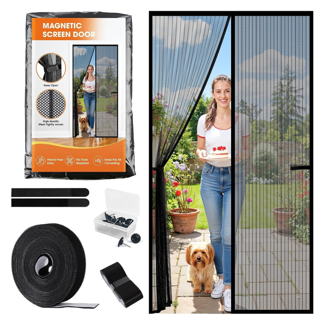 SpaceWhisper Heavy-Duty Magnetic Screen Door (36" X 82")