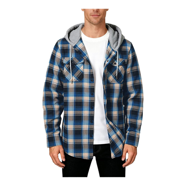 Men's Flannel Hoodie Jacket Shirts