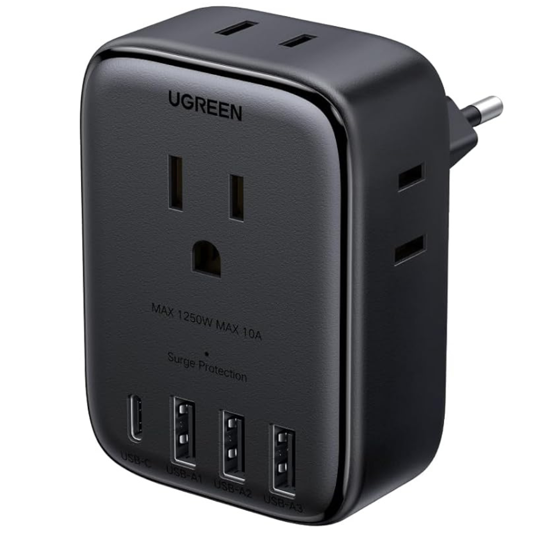 UGREEN 20W 8-Port European Travel Plug Adapter GaN