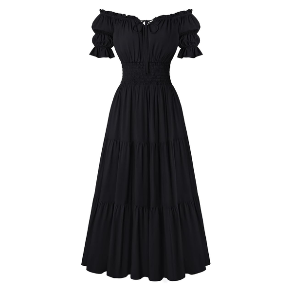 Off Shoulder Puff Sleeve Renaissance Cottage Pirate Dress (Various)