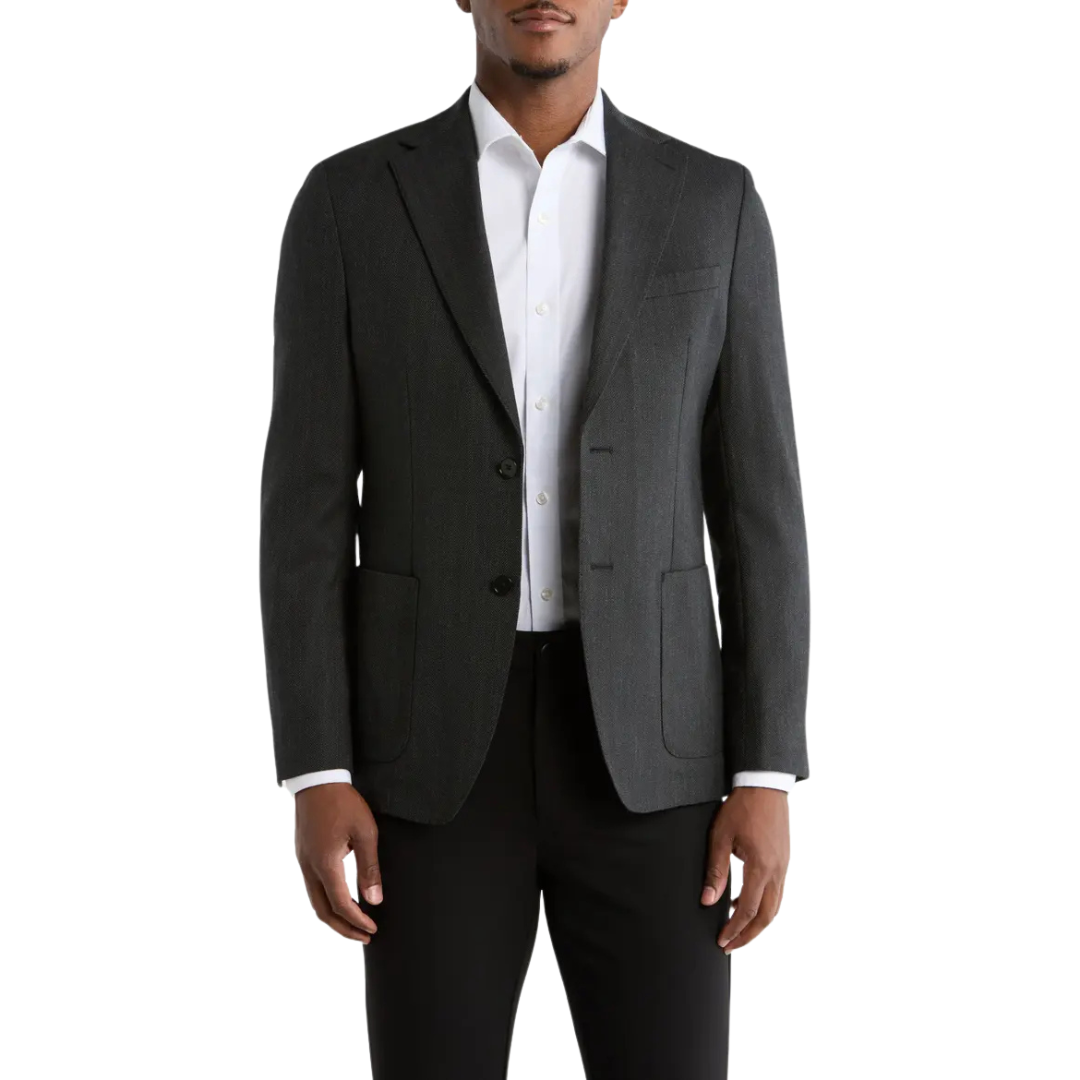 Calvin Klein Men's Herringbone Notch Lapel Sport Coat
