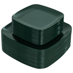 PULOTE 100PCS Green Plastic Plates