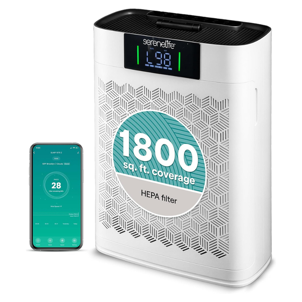 SereneLife HEPA Air Purifier For Home W/Smart WiFi & App Control (1076 Sq Ft)