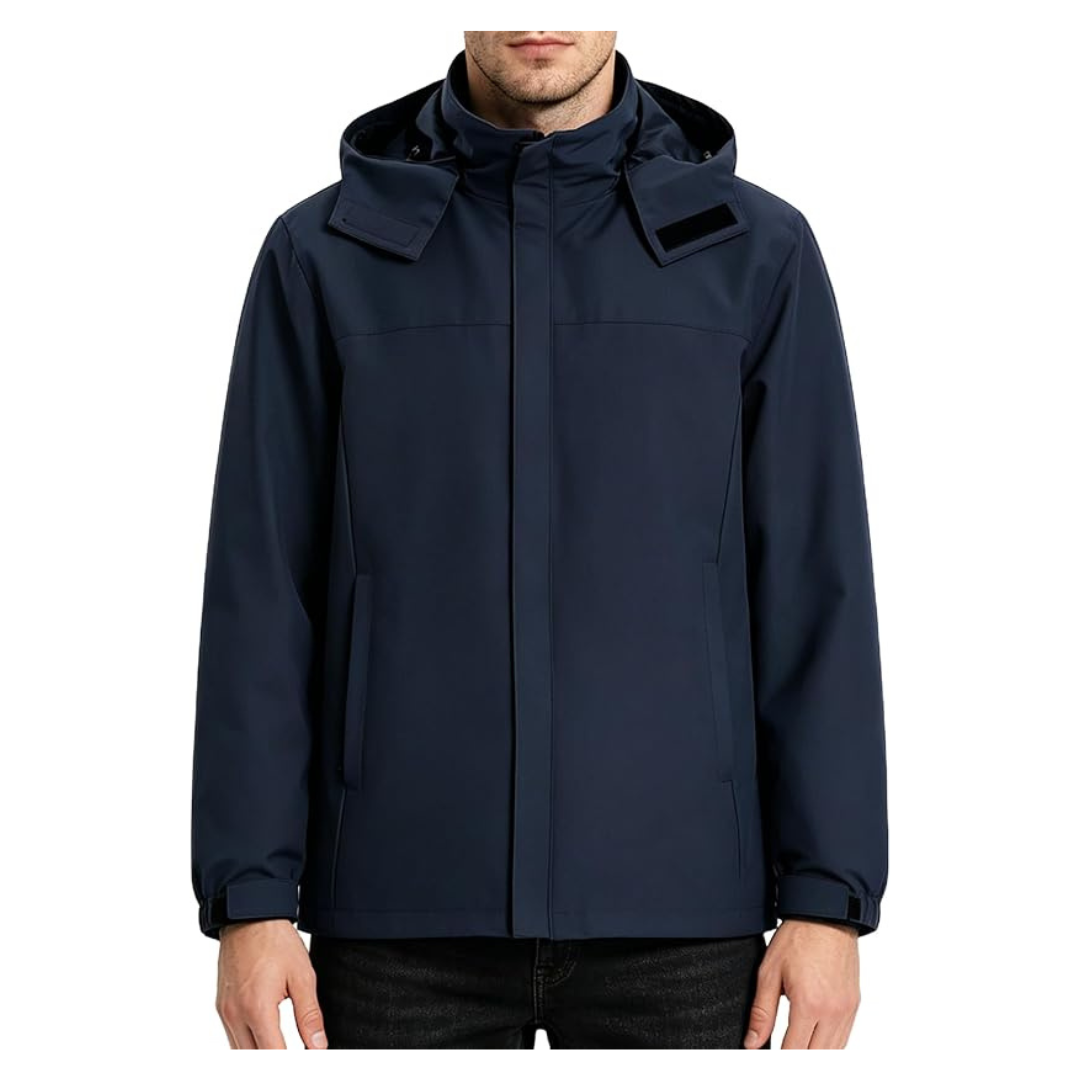 Men's Windbreaker Rain Jacket With Detachable Hood