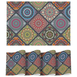 Set Of 4 Mandala Vinyl Plastic Placemats (12" X 18")