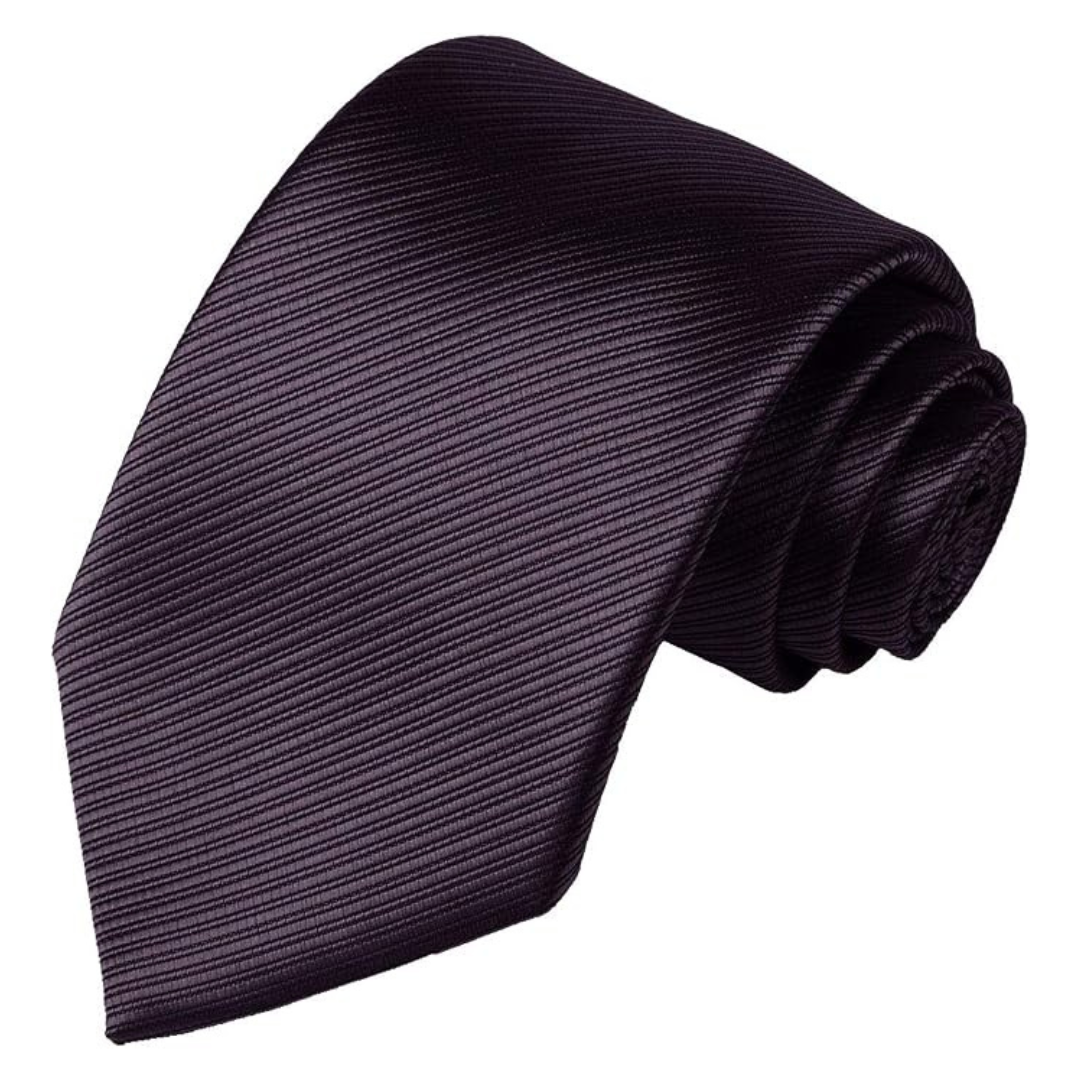 Men's Grape Purple Solid Striped Necktie (2 Colors)