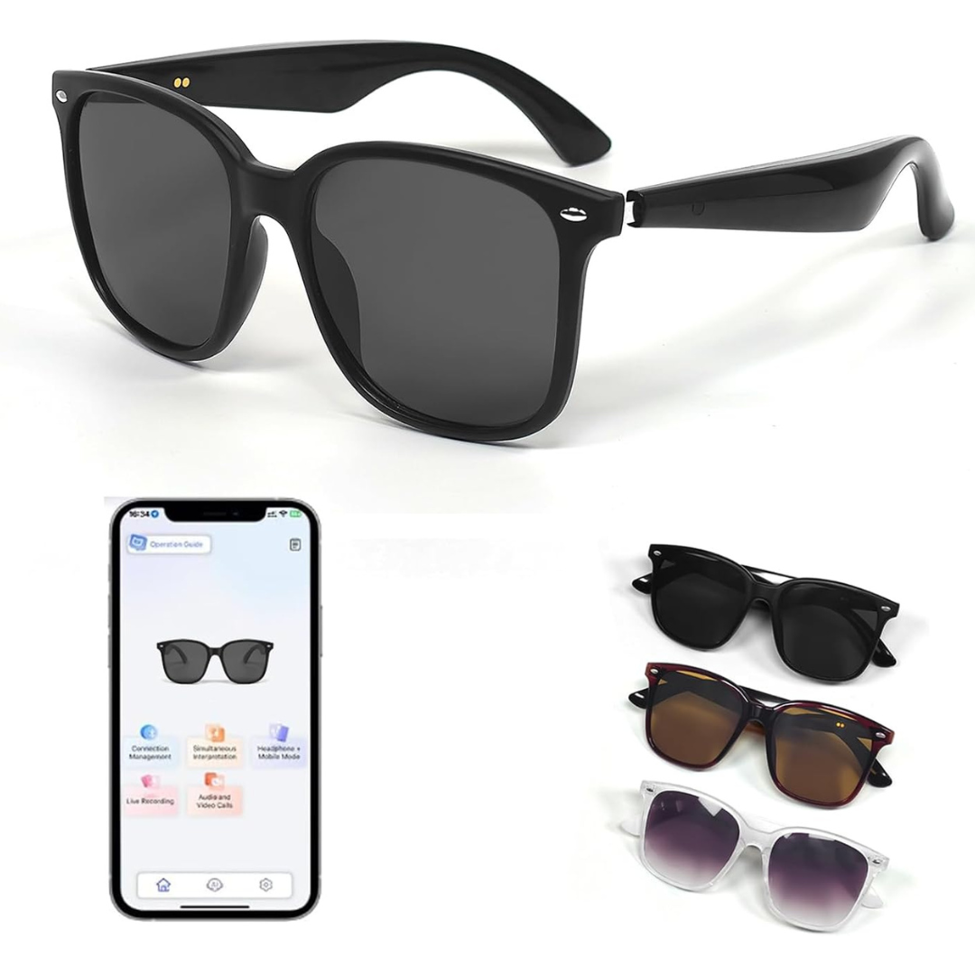 150-Language Smart AI Bluetooth 5.4 Speakers Sunglasses