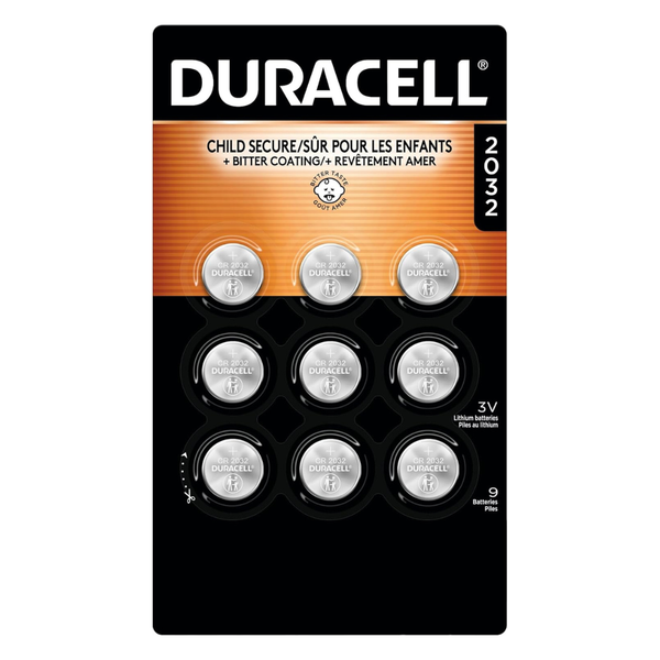 9-Count Duracell CR2032 3V Lithium Battery