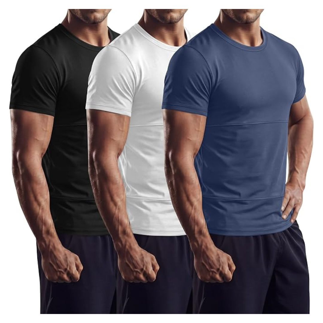 August Alley 3-Pack Men's Athletic Compression Shirts