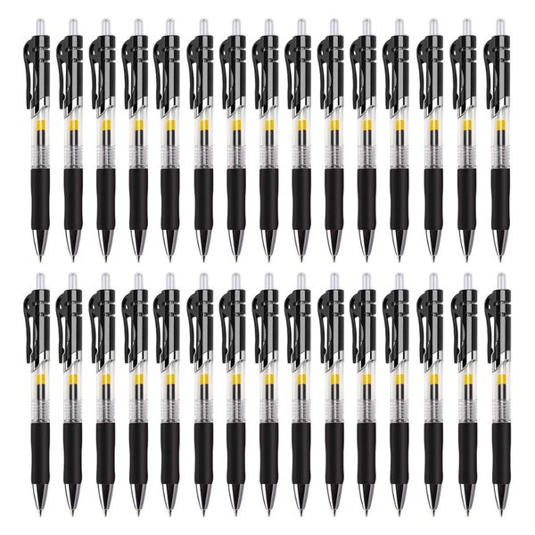 30-Pack 0.7mm Fine Point Black Retractable Gel Pens