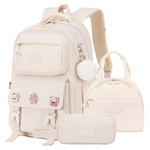 3-Piece Girls Waterproof School Backpacks With Lunch Box & Pencil Case