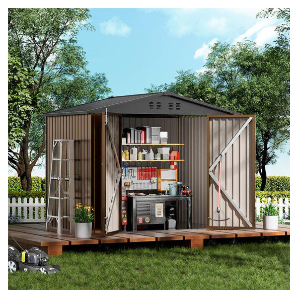 8' X 6' Lockable Metal Outdoor Storage Shed